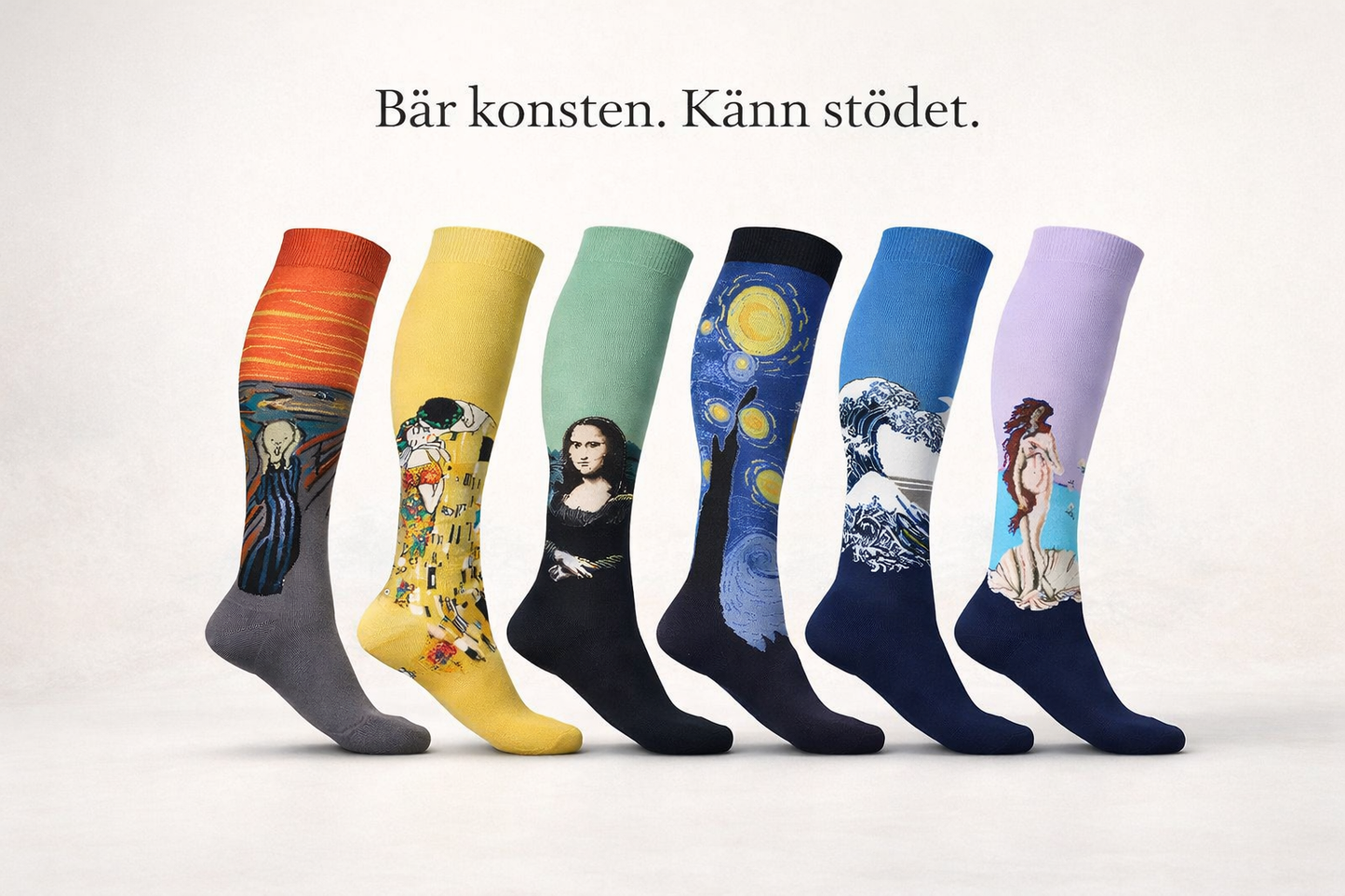 Kompressionsstrumpor med konstmotiv